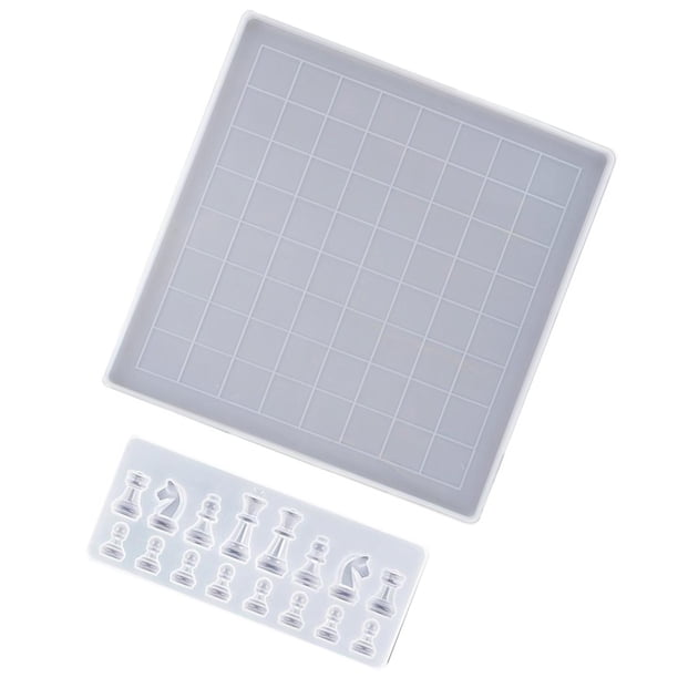 Minnieouse Juego de moldes de resina para tablero de ajedrez, accesorio profesional sencillo y pequeño para manualidades, resina epoxi DIY, molde para Disfraces de disfraces Minnieouse AP005384-00