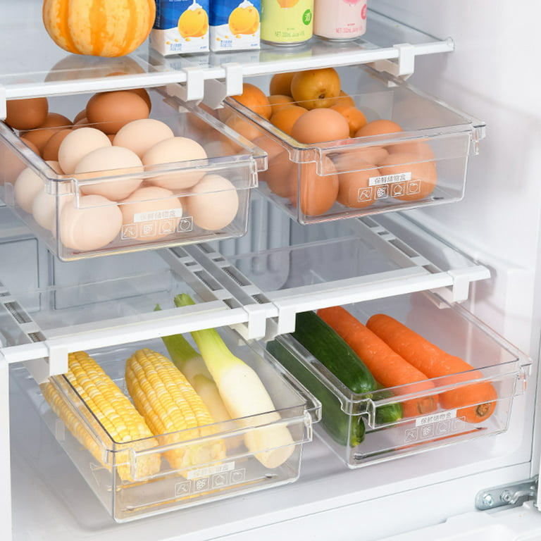 Dewpeton Refrigerator Organizer Bins - Large Capacity Egg Holder Tray for  Refrigerator, Clear Plastic Container Drawer for Egg, Home Essentials