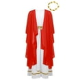 thumbnail image 3 of iiniim Kids Girls Party Dress Princess Robe with Gold Leaf Crown Headwear Red 8, 3 of 6