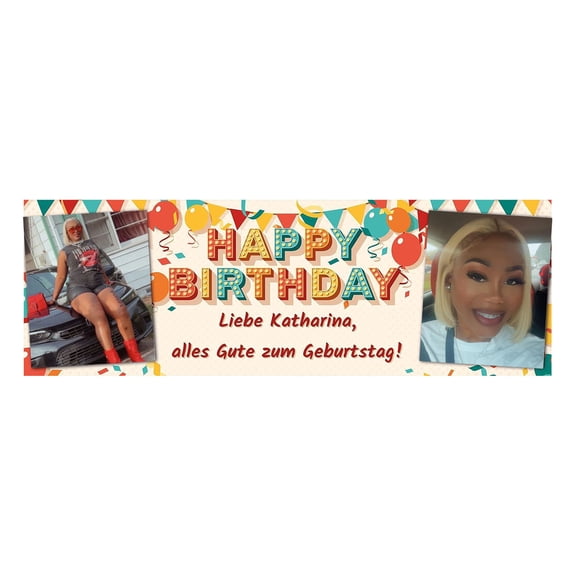Birthday Banner – Personalised With Your Texts & Photos Format