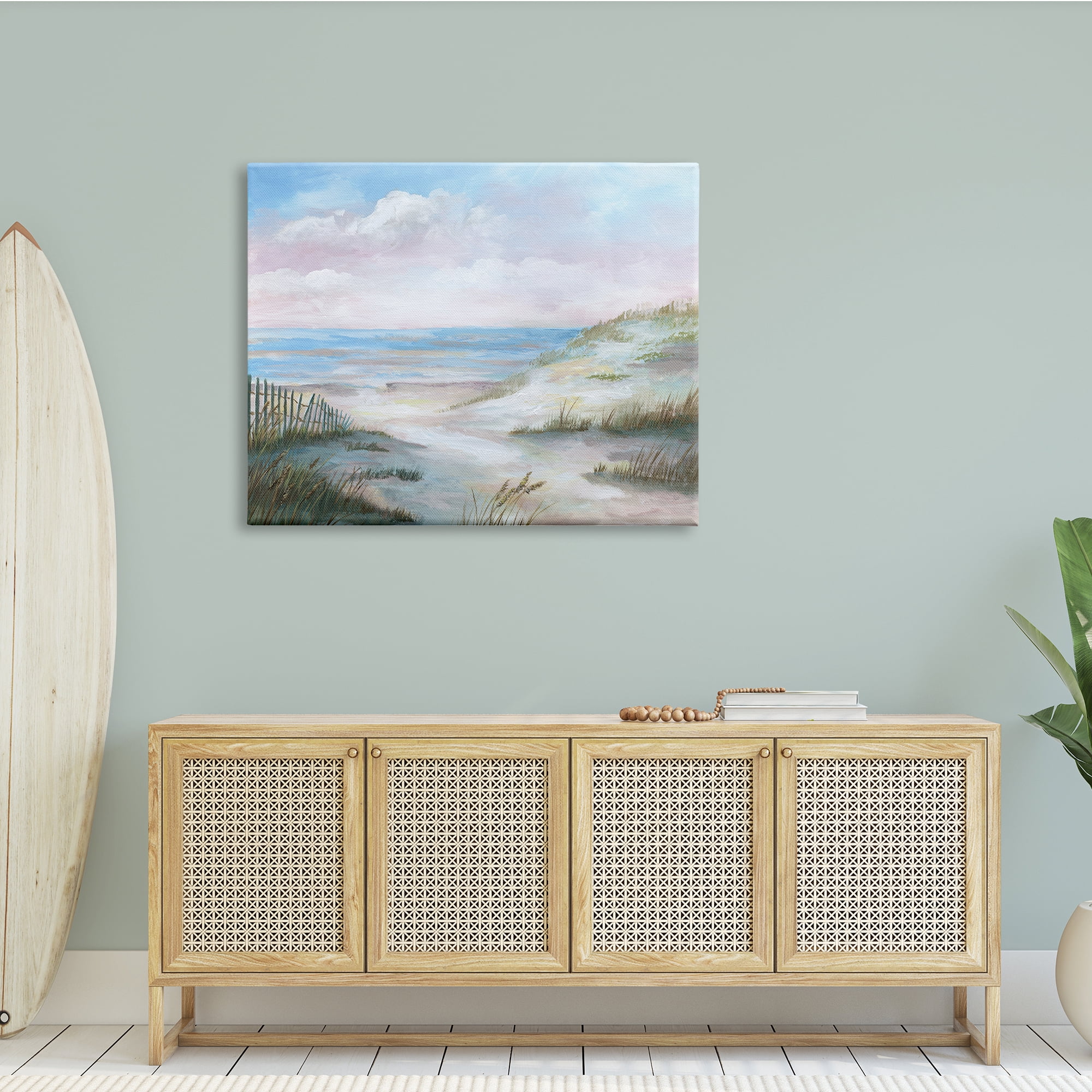 Stupell Indtries Rolling Beach Sand Dunes Soft Pink Beach Sky,48 x 36,Design by Nan