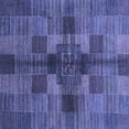 thumbnail image 1 of Ahgly Company Machine Washable Indoor Square Checkered Blue Modern Area Rugs, 8' Square, 1 of 4