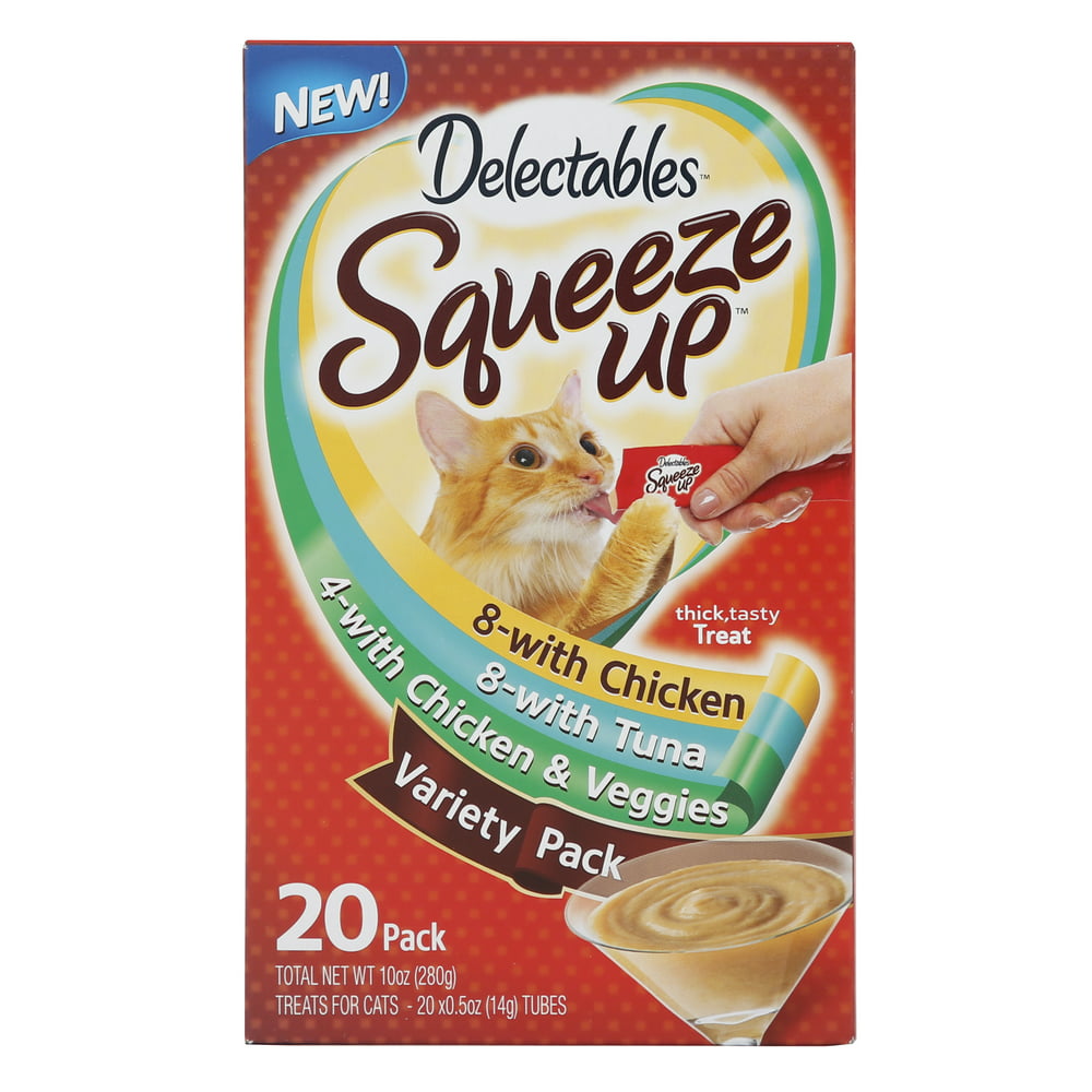 Delectables Squeeze Up Lickable Cat Treat Variety Pack, 20ct Walmart