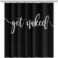 thumbnail image 4 of Get Naked Bathroom Shower Curtain Abstract Pure Black Fabric Solid Color Shower Curtain Modern Minimalist Polyester Waterproof Home Decor Bath Shower Curtain with Hooks, 72x84 Inch, 4 of 6