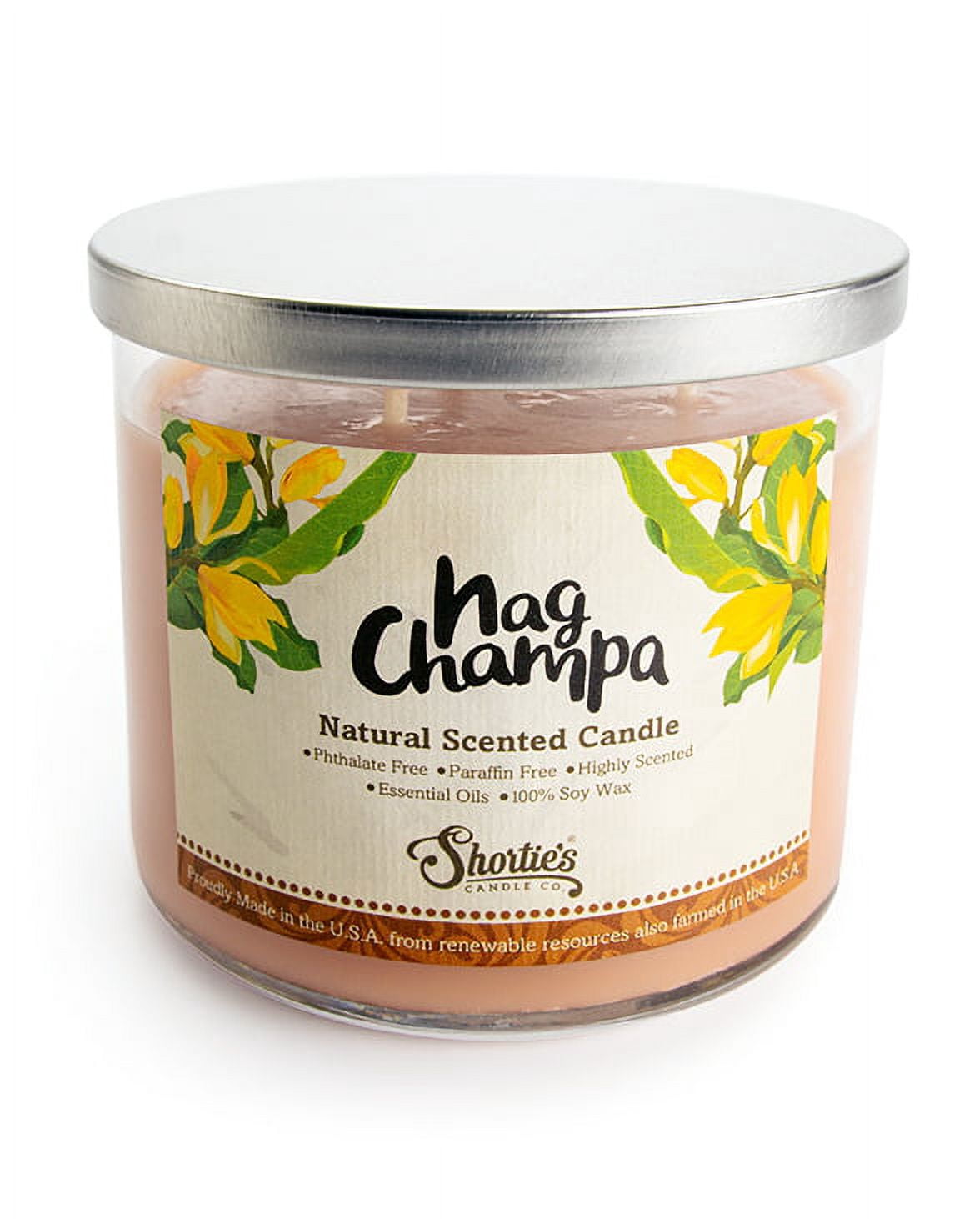 Nag Champa Scented 3 Wick Candle - All Natural - Made with 100% Responsibly Sourced Soy and Essential Fragrance Oils - Phthalate & Paraffin Free, Vegan, Non-Toxic