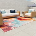 thumbnail image 2 of Unique Loom Outdoor Modern Collection Area Rug - Rayleigh (5' 3" x 8' Rectangle Gray and Pink/Orange), 2 of 8