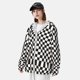 thumbnail image 3 of Fotbe Black and White Checkerboard Chaqueta con Protección Solar UPF 50+ para Hombre y Mujer, Camisa con Capucha y Bolsillos-3X-Large, 3 of 7