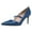 Blue, variant on YDN Women Classic Pointed Toe Mary Janes Mid Slim Heels Slip On Buckled Strap Pumps Casual Party Dressy Shoes Size 7 Green