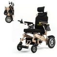 thumbnail image 2 of Fold And Travel Manual Recline Lightweight Foldable Remote Control Portable Electric Power Wheelchair - Gold Frame with 2 Batteries, 2 of 6