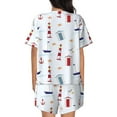 thumbnail image 3 of Picia Nautical Lighthouse Sailboat Pajamas Sets for Women Soft Short-Sleeved Pjs with Lounge Shorts Two Piece Sleepwear-Large, 3 of 9