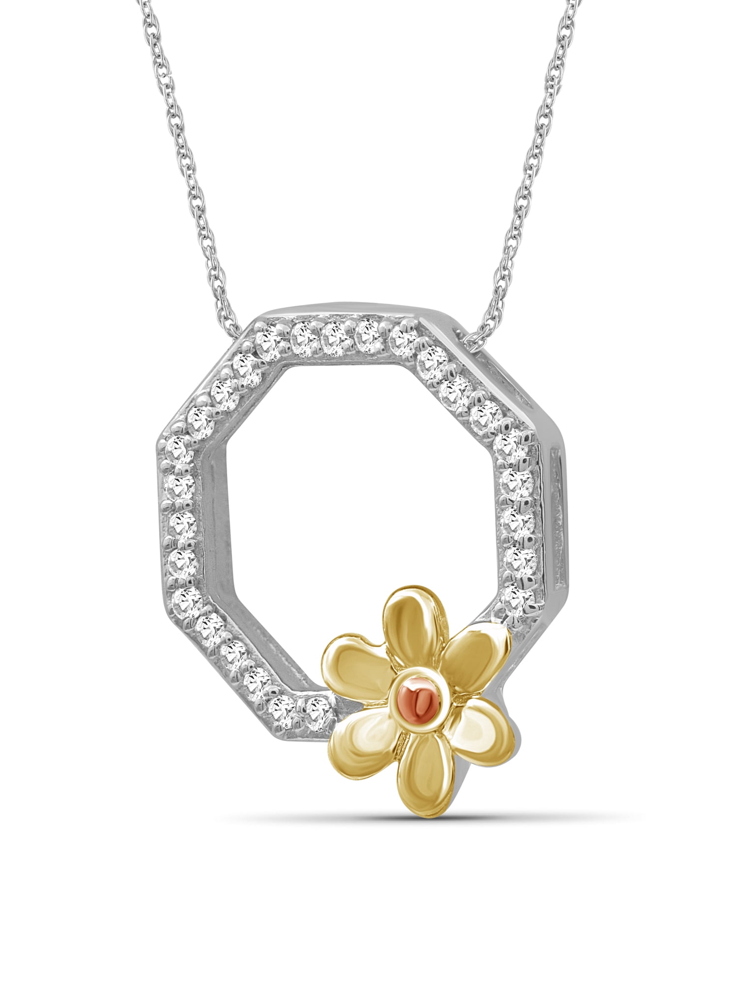 JewelersClub Silver Pendant Flower Necklace for Women