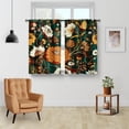 thumbnail image 2 of Boho Floral Kitchen Curtains - Bohemian Tropical Rustic Retro Flower Cafe Farmhouse Small Short Tier Window Curtains for Living Room Decor Rod Pocket Window Drapes 36 Inch Length Set 28"x36", 2 of 5