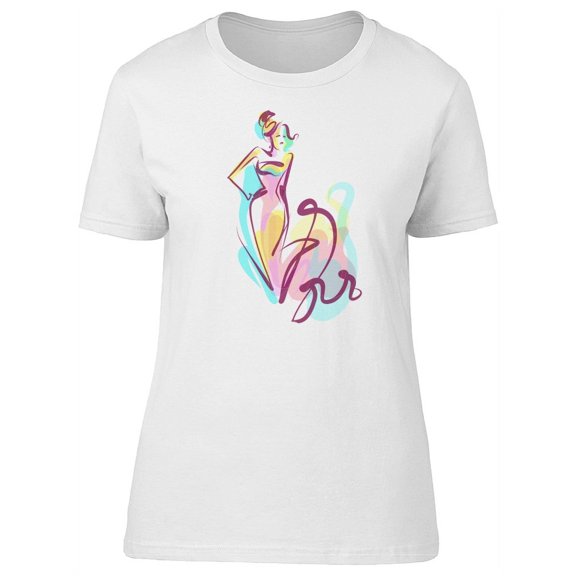 Abstract Girl In A Long Dress T-Shirt Women -Image by Shutterstock, Female Small