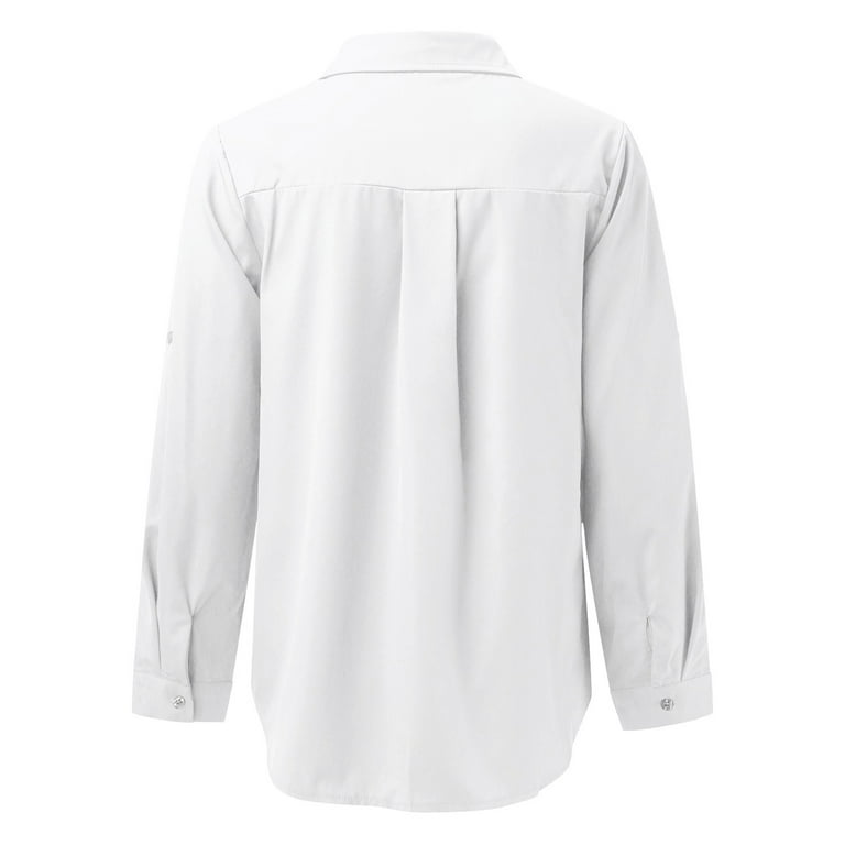 PMUYBHF White Button Down Shirt Women Short Sleeve Oversized Plaid