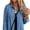 Mid Blue, variant on Women's Denim Shirt Long Sleeve Button Down Blouse Hidden Button Relaxed Fit Casual Versatile Top