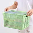 thumbnail image 2 of COFEST Household Essentials,Plastic Laundry Basket,With Silvery Handle,Collection And Transport Clothing Board Laundry Basket,Suitable For Families And Dorms,Can Also Organize Toys,Green,, 2 of 9