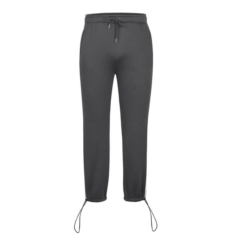 【U LAN】Solid track line two-way training pants JUUYY Men's Warm-up Open Hem Stripes Tracksuit Pants Casual