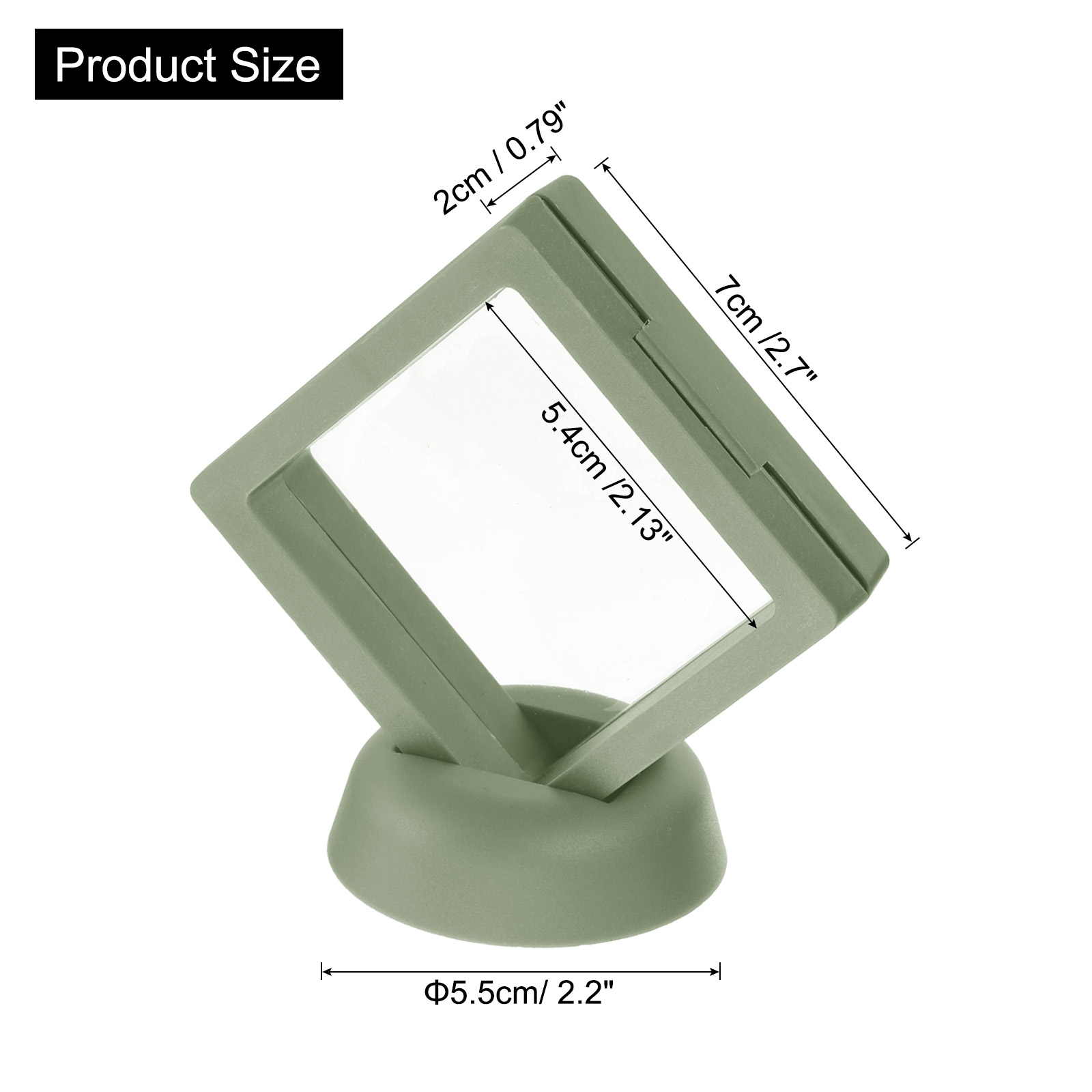 Unique Bargains 12Pcs Transparent Display Case for Jewelry 2.76" x 2.76" x 0.8" Green