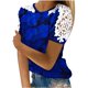 thumbnail image 2 of Puntoco Liquidación de blusas cortas para mujer, blusas con cuello redondo y manga corta con estampado para mujer, 2 of 5