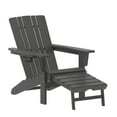 thumbnail image 2 of Emma + Oliver Adirondack Chair with Cup Holder and Pull Out Ottoman, All-Weather HDPE Indoor/Outdoor Lounge Chair in Gray, 2 of 11