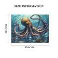 thumbnail image 2 of ZFLMY Octopus wall art bathroom decoration marine animal canvas print picture nautical marine animal coast beach village marine life artwork bedroom living room home décor 16x12in, 2 of 6