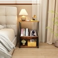 thumbnail image 5 of Zenira Side Table with Magazine Holder, 3 Tier Narrow End Table with Storage Shelf, Industrial Slim Nightstand for Small Spaces, Vintage Small Nightstand, Narrow End Tables for Living Room, 5 of 10