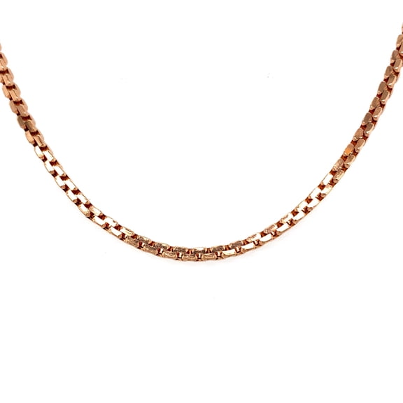 14K Hollow Box 3mm Italian Rose Gold Chain (3, 18")