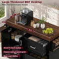 thumbnail image 4 of DTTRA 53" Rolling Kitchen Island Cart with 3.5" Thick Wood Top & Storage, Black, 4 of 9