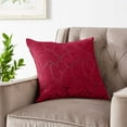 thumbnail image 2 of Violet Linen Milano Arts Artistic Design, Polyester Jacquard Chenille, Burgundy, 18 Inch by 18 Inch, Decorative Pillow Covers, 2 of 5