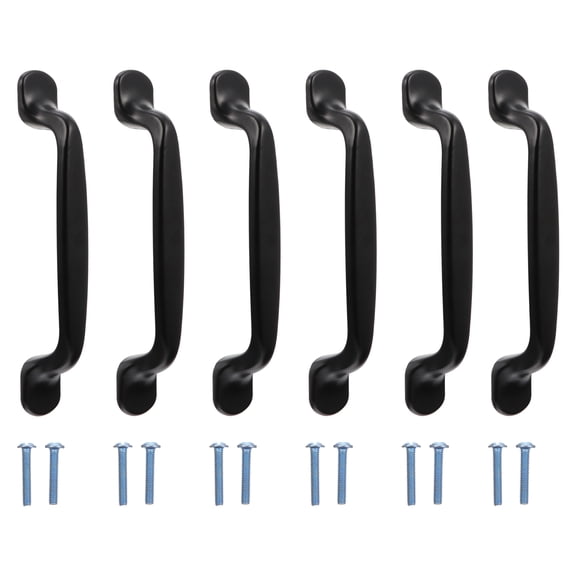 6 Pcs Cabinet Drawer Handle Matte Black Door Knob Pull Dresser