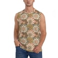 thumbnail image 2 of Lsque Mandala Print Men's Cotton Blend Sleeveless Muscle Shirts (S-3XL)- Moisture Wicking, Odor Protection, UPF 30+,XX-Large, 2 of 8
