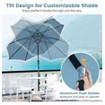 thumbnail image 6 of 9 FT Patio Umbrella with Fringe, Outdoor Tassel Umbrella with Push Button Tilt, Crank, 8 Ribs, Vented Top, Fade-resistant Canopy, Heavy-Duty Market Table Umbrella for Yard Garden Pool, 6 of 9