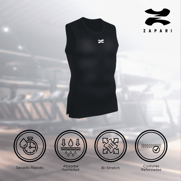 Playera Deportiva Sin Mangas ZAPARI Licras Deportivas para Hombre