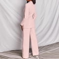thumbnail image 3 of Womens 2 Piece Suits Set Business Office One Button Blazer  Casual Long Sleeve Pant Suit Set, 3 of 9