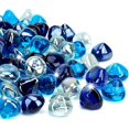 thumbnail image 2 of miduoudo-10-Pounds Fire Glass Diamonds for Propane Fire Pit, 1 Inch Blended Firepit Glass Rocks Stones for Gas Fireplace and Fire Pit Table - Cobalt Blue+Crystal Ice+Caribbean Blue, 2 of 4