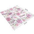 thumbnail image 4 of Chic Vintage Floral Blanket: Watercolor Pink Rose Peony Design - Soft, Lightweight & Warm 50x60in Throw Blanket - Cozy Blanket for Women's Gifts & Room, Couch Decor, 4 of 5