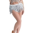 thumbnail image 2 of Women Sequin Tassel Hip Skirt Scarf Sparkly Wrap Rave Belly Dance Skirt Festival Party Costume, 2 of 6