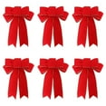 thumbnail image 2 of YTTAL 6 Pack Red Bows For Christmas Tree Christmas Bows Outdoor Decorations, Large Christmas Tree Bow, Wreath Bow for Xmas Home Front Door Decor, 2 of 15