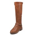 thumbnail image 1 of CEHVOM Winter Warm Women's Rivets Zipper Hoof Heels Riding Horse Mid Calf Boots, 1 of 6