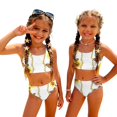 thumbnail image 3 of CCRFTGI Swimsuits for Child Girls Size 10-12 Two Piece Sets Swim Vacation Girls Bikini Beach Vacation Bathing Suits Summer Cute Floral Print Girls Clothes Swim Suit Kids Swimwear White 7-8 Years, 3 of 9