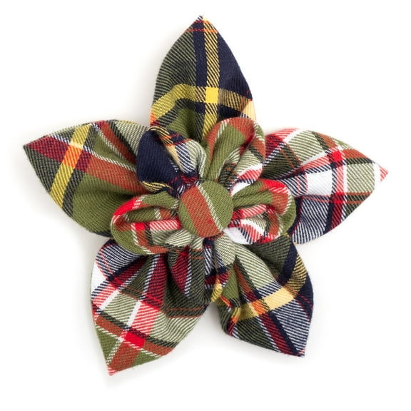 Olive Plaid II Flower