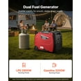 thumbnail image 2 of VEVOR Inverter Generator, 4200W Peak Watt Quiet Inverter Generator, Dual Fuel Inverters Generators for Home Outdoor, Gas & LPG Powered,  RV Ready 8.3A Outlet, Long Run Time, 2 of 9