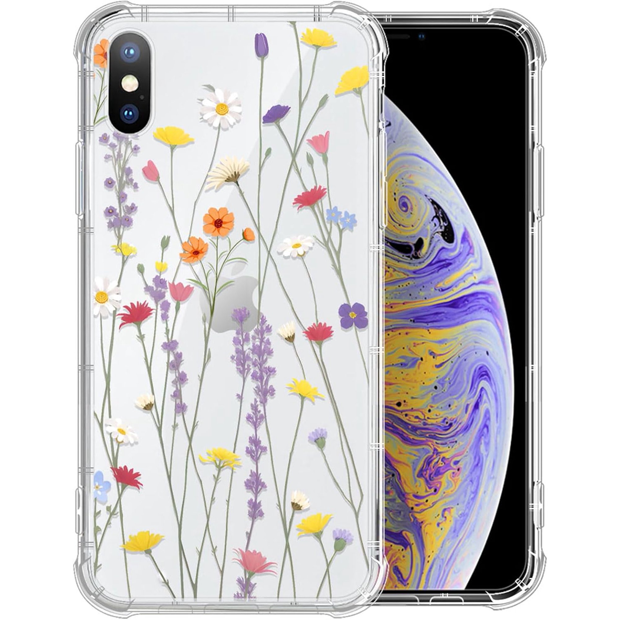Compatible with iPhone Xs Max Case,Soft TPU Transparent Shockproof Protective Cover Clear Case for iPhone Xs Max,Lavender