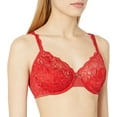 thumbnail image 2 of Bali Womens Lace Desire Underwire Bra, 36C, Crimson Red, 2 of 4