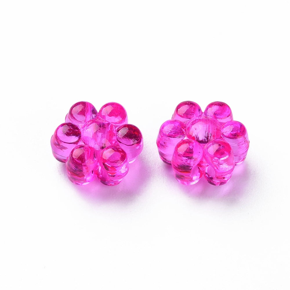 Transparent Acrylic Beads Flower Mixed Color 12x11.5x7mm Hole: 3mm about 980pcs/500g