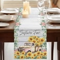 thumbnail image 3 of Table Runners 72 Inches Long Dress Scarves, Sunflowers Trucks Farmhouse Kitchen/Dining Table Runner, Coffee Tablerunners, Spring Farmhouse Eucalyptus Gray Wooden 14x72 Inch, 3 of 9
