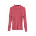 thumbnail image 7 of ZUBKTES Sweaters for Women Solid Stretchable Turtleneck Sweater Fall Winter Base Ribbed Long Sleeve Slim Fit Lightweight Pullover, 7 of 7