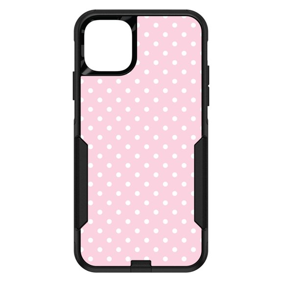 DistinctInk Custom SKIN / DECAL compatible with OtterBox Commuter for iPhone 11 (6.1" Screen) - Pink & White Polka Dot Pattern