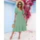 thumbnail image 2 of Vestido de verano AUSELILY con cuello en V, manga corta, cintura imperial, 2 of 6