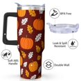 thumbnail image 4 of Fall Tumbler with Handle 40oz Insulated Stainless Tumbler, Autumn Travel Home Office Coffee Cup Water Bottle, Thanksgiving, 4 of 7